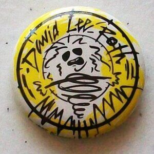 DAVID LEE ROTH Pinback Van Halen Crazy From The Heat Vintage Badge Button  1985